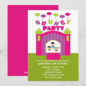 Fun Bounce House Birthday Party Kaart (Voorkant / Achterkant)