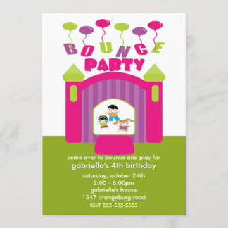 Fun Bounce House Birthday Party Kaart