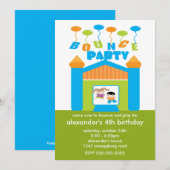 Fun Bounce House Birthday Party Kaart (Voorkant / Achterkant)