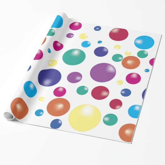 Fun Bouncing Balls Wrapping Paper Cadeaupapier (Uitgerold)