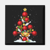 Fun Bowling-kerstboom verlicht kerstcadeautjes voo Magneet (Voorkant)