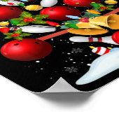 Fun Bowling-kerstboom verlicht kerstcadeautjes voo Poster (Hoek)