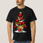 Fun Bowling-kerstboom verlicht kerstcadeautjes voo T-shirt (Voorkant)