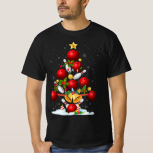 Fun Bowling-kerstboom verlicht kerstcadeautjes voo T-shirt