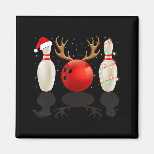 Fun Bowling-kerstkerstkerstkerstkerstkerstkerstcad Magneet (Voorkant)