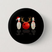 Fun Bowling-kerstkerstkerstkerstkerstkerstkerstcad Ronde Button 5,7 Cm (Voorkant)
