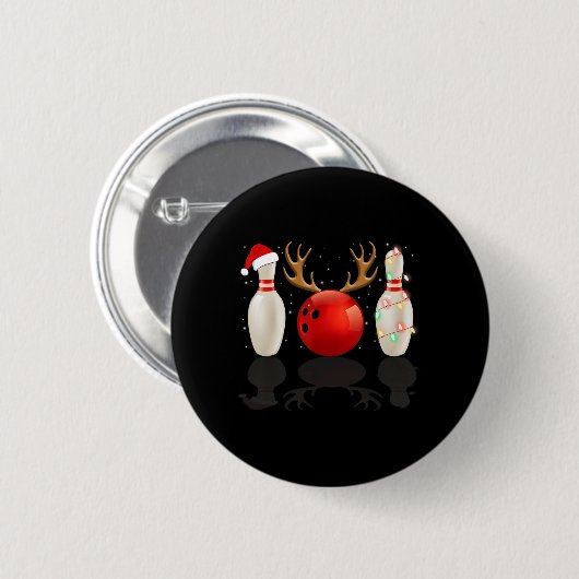 Fun Bowling-kerstkerstkerstkerstkerstkerstkerstcad Ronde Button 5,7 Cm (Voorkant /achterkant)