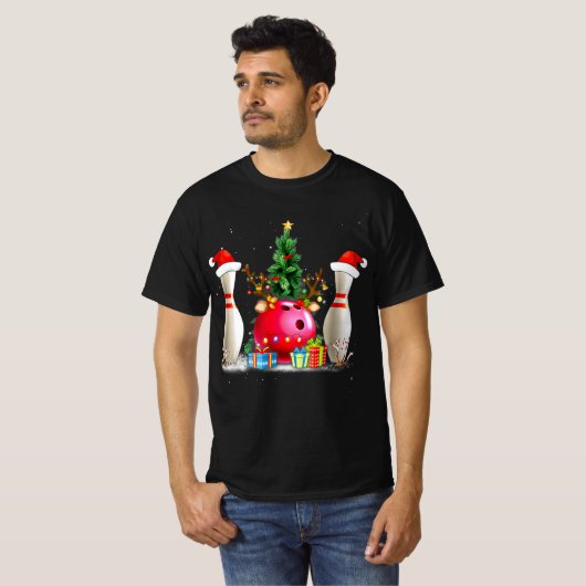 Fun Bowling-kerstkerstkerstkerstkerstkerstkerstker T-shirt (Voorkant volledig)