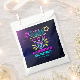 Fun Bowling Neon  Birthday Girl Bedankzakje