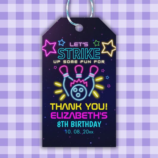 Fun Bowling Neon  Birthday Girl Cadeaulabel