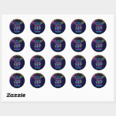 Fun Bowling Neon  Birthday Girl Ronde Sticker (Vel)