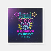 Fun Bowling Neon Birthday Girl Servet (Voorkant)