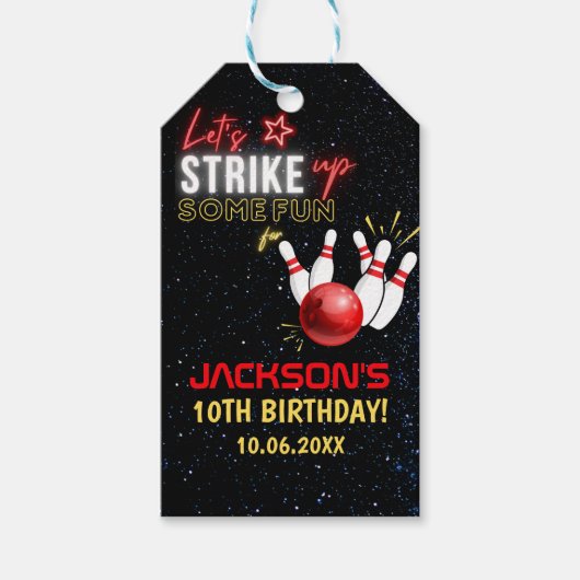 Fun Bowling party for Kids Cadeaulabel (Voorkant)