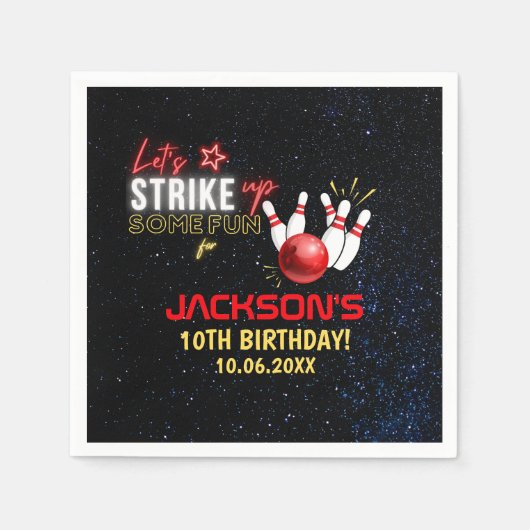 Fun Bowling party for Kids Servet (Voorkant)