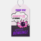 Fun Bowling-Style Birthday Girls Cadeaulabel (Voorkant)