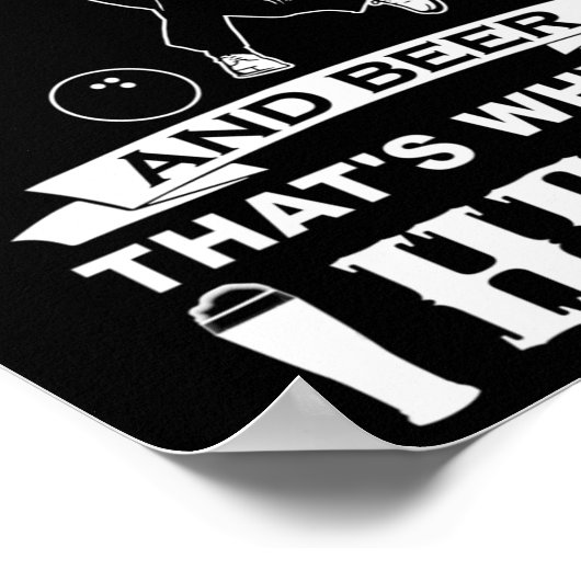 Fun Bowling Team Dad Gift Bowling en Beer Poster (Hoek)