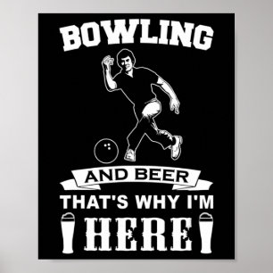 Fun Bowling Team Dad Gift Bowling en Beer Poster