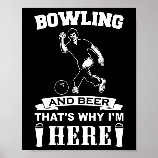 Fun Bowling Team Dad Gift Bowling en Beer Poster (Voorkant)