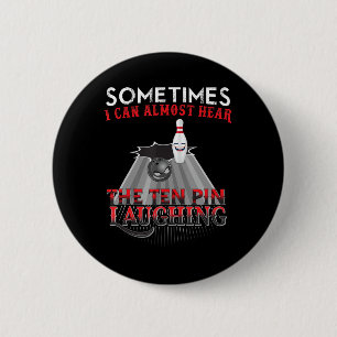 Fun Bowling Ten Pin Design Ronde Button 5,7 Cm
