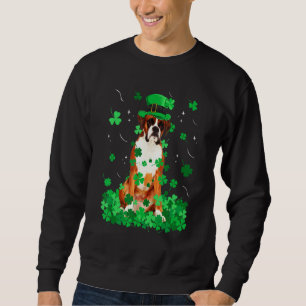 Fun Boxer Dog St Patrick S Day Irish Shamrock Trui