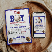 Fun Boy Baseball Baby Shower | Custom Sports Party Kaart