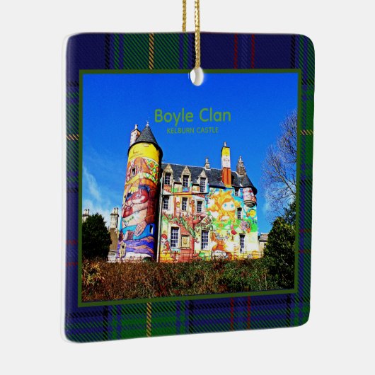 Fun Boyle Scottish Clan's Kelburn Castle Tartan Keramisch Ornament (Rechts)