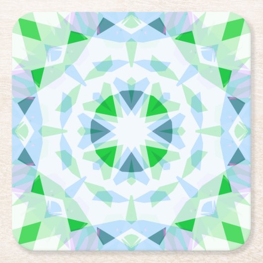  Fun Boy's Blue Green Birthday Magic Star Kartonnen Onderzetters (Voorkant)