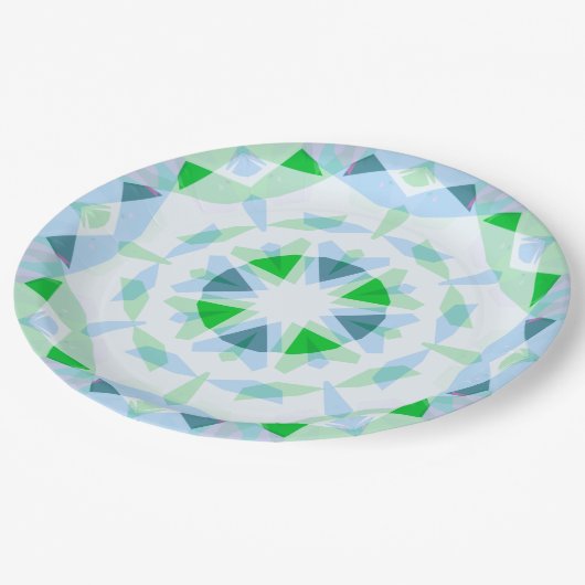 Fun Boy's Blue Green Birthday Magic Star Papieren Bordje (Gekanteld)