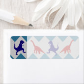 Fun Boys Dinosaurs Red Blue Chevron Pattern Etiket (Insitu)