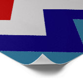 Fun Boys Dinosaurs Red Blue Chevron Pattern Poster (Hoek)