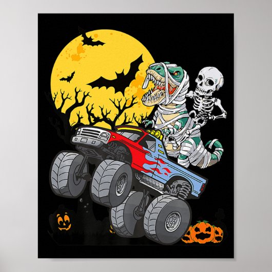 Fun Boys Halloween Monster Truck Mummy Din Poster (Voorkant)