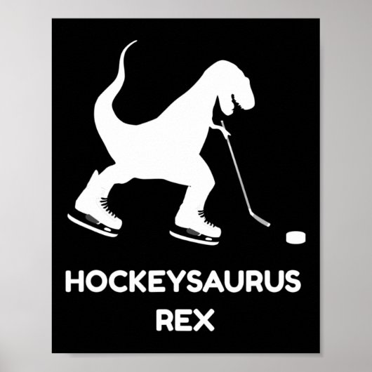 Fun Boys IJshockey T Rex Dinosaurus Poster (Voorkant)