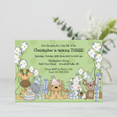 Fun Boys Safari Animals Birthday Kaart (Staand voorkant)