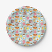 Fun Breakfast Brunch Party Pattern Papieren Bordje (Voorkant)