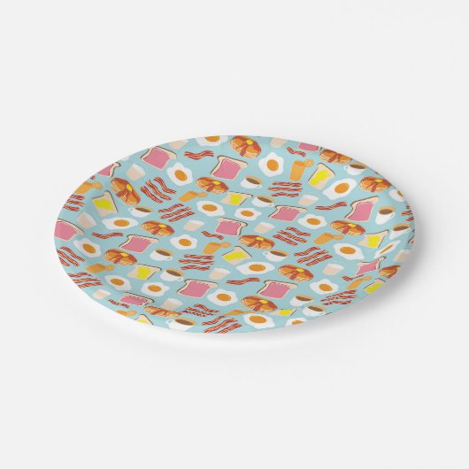 Fun Breakfast Brunch Party Pattern Papieren Bordje (Gekanteld)