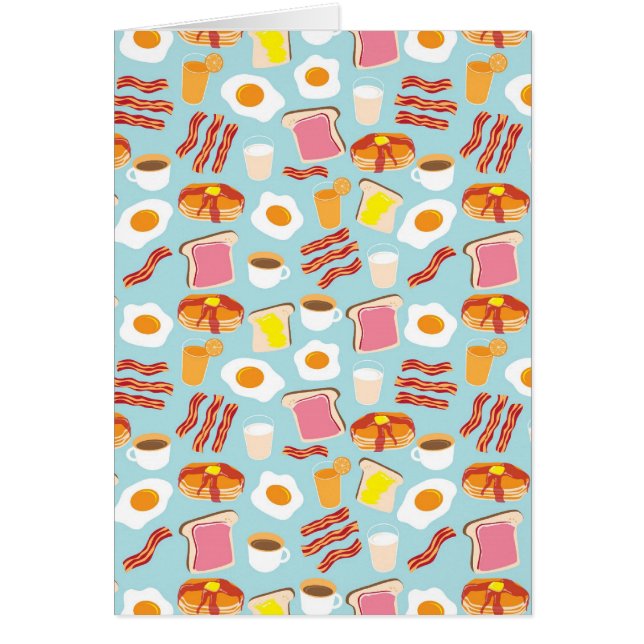 Fun Breakfast Food Illustration Pattern (Voorkant)