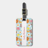 Fun Breakfast Food Illustration Pattern Bagagelabel (Voorkant verticaal)