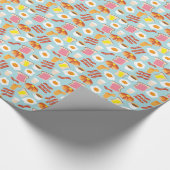 Fun Breakfast Food Illustration Pattern Cadeaupapier (Hoek)