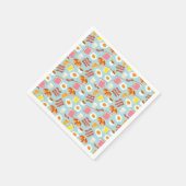 Fun Breakfast Food Illustration Pattern Servet (Hoek)