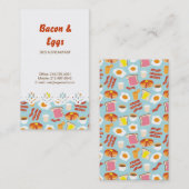 Fun Breakfast Food Illustration Pattern Visitekaartje (Voorkant / Achterkant)