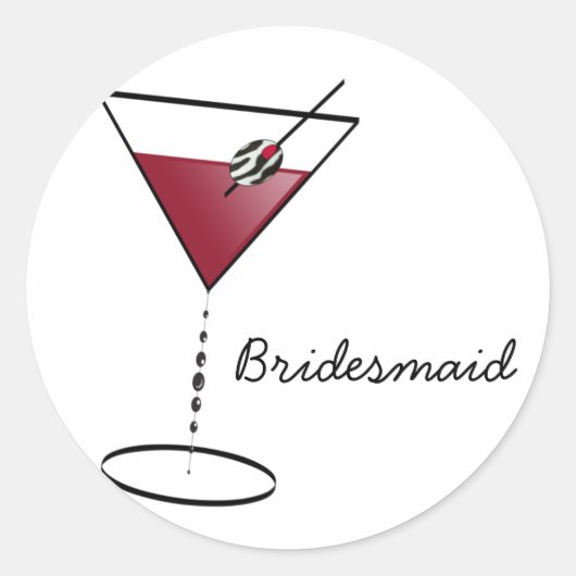 Fun Bridesmaid Favors Ronde Sticker (Voorkant)