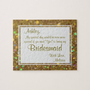 Fun Bridesmaid Glitter Glam Legpuzzel