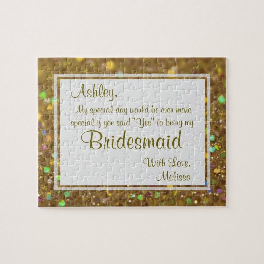 Fun Bridesmaid Glitter Glam Legpuzzel (Horizontaal)