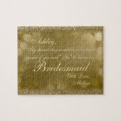 Fun Bridesmaid Gold Glitter Glam Legpuzzel (Horizontaal)