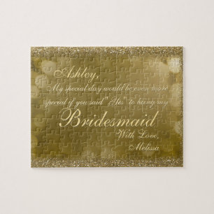 Fun Bridesmaid Gold Glitter Glam Legpuzzel