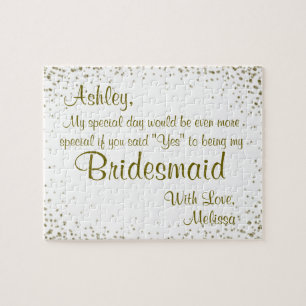 Fun Bridesmaid Invitation Legpuzzel