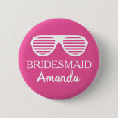 Fun bridesmaid name badge button voor bruiloft (Voorkant)