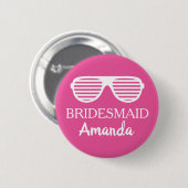 Fun bridesmaid name badge button voor bruiloft (Voorkant /achterkant)