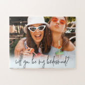 Fun bridesmaid proposal custom foto jigzaag puzzel (Horizontaal)
