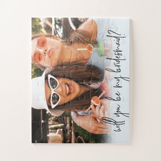 Fun bridesmaid proposal custom foto jigzaag puzzel (Verticaal)